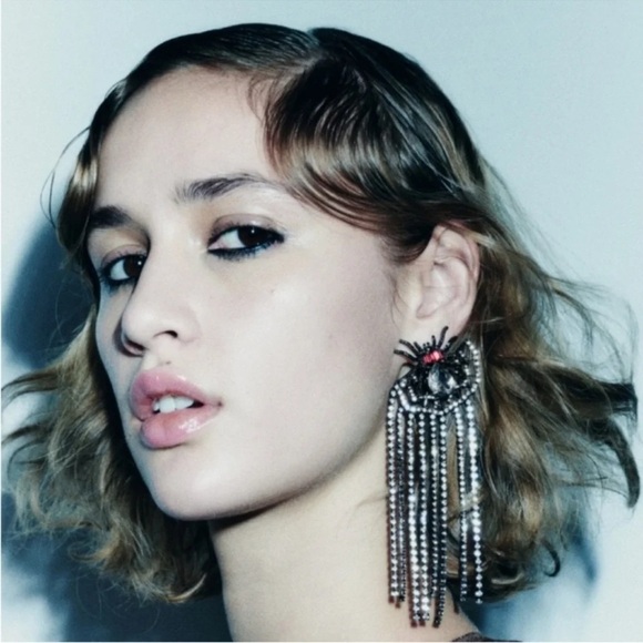 ZARA Spider Rhinestone Earrings - Picture 1 of 4